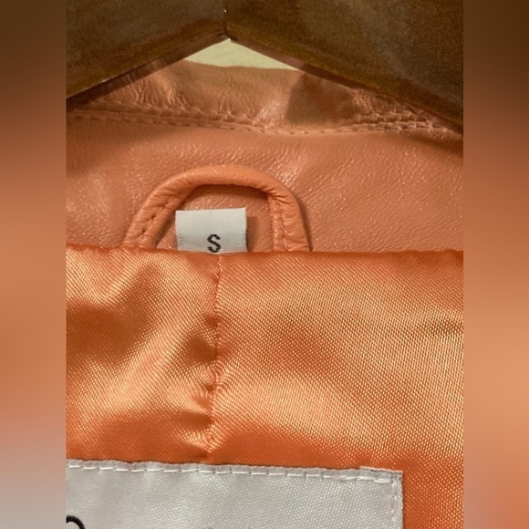 Pamela Mccoy Lamb Leather Jacket Pinkish/Peach in color Size Small - Picture 5 of 8